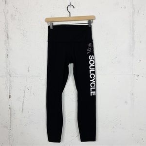 Lululemon X Soul Cycle Skull Logo Black Leggings Size 6